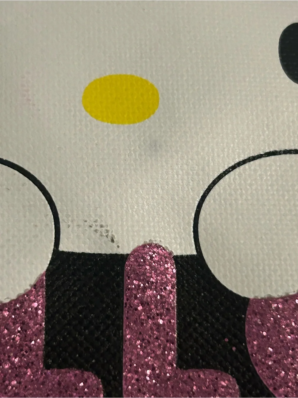 Hello Kitty Black Tote Bag with Pink Glitter and White Accents & Bracelet